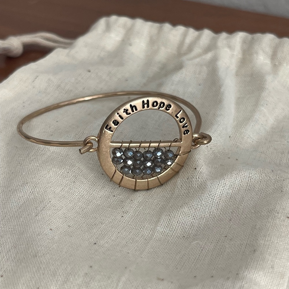 Faith Hope Love gold bracelet